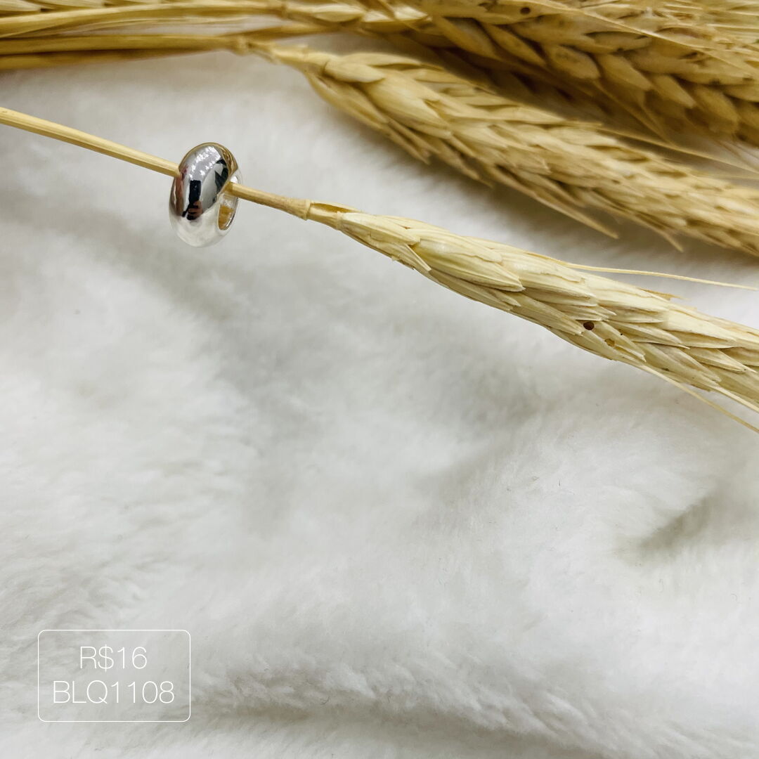 Berloque Passador Liso Prateado